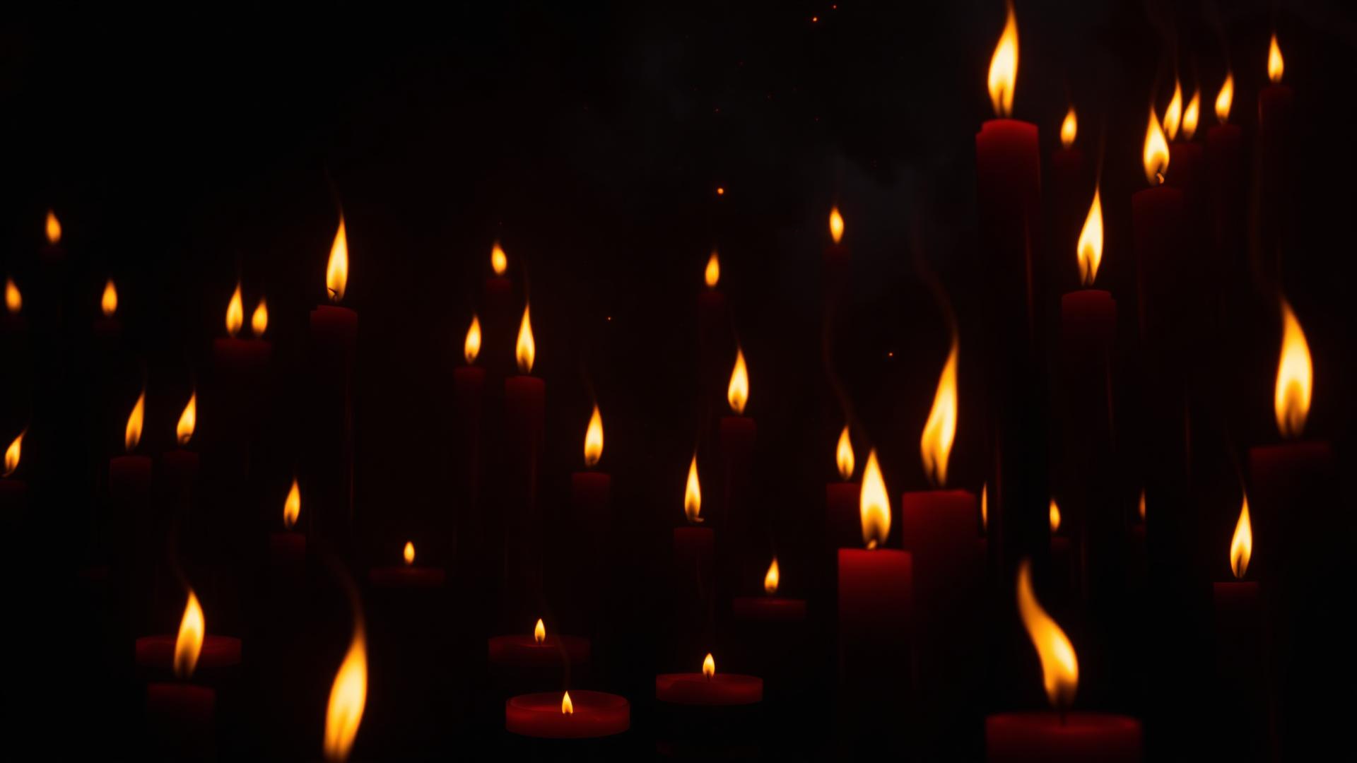 Velas acesas na escuridão